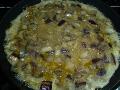 Pincho de tortilla de berenjena