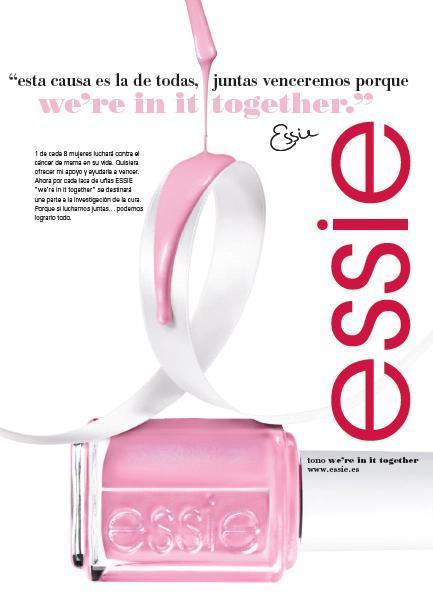 essie Ponte el lazo rosa desde las uñas hasta en los pies 