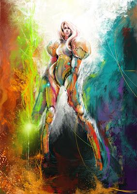Impresionante esta 'pintura' de Samus de la saga Metroid
