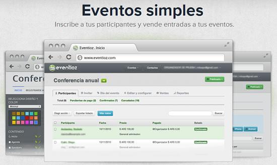 Eventioz: Servicio para organización de eventos, cursos, congresos o jornadas