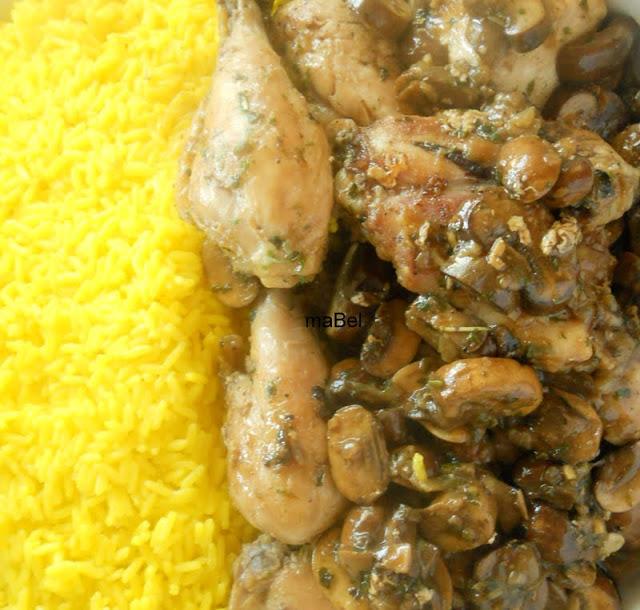 Pollo fácil con portobellos o champiñones