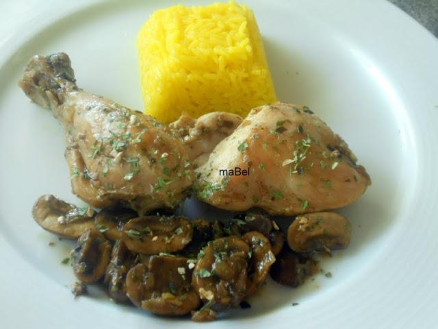 Pollo fácil con portobellos o champiñones