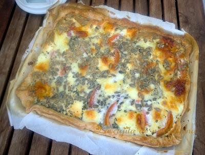 Quiche de tomate y pipas