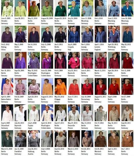 Angela Merkel. Recortando en vestuario.