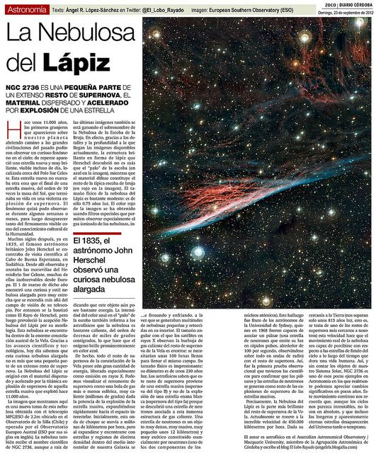 Zoco Astronomía: La Nebulosa del Lápiz