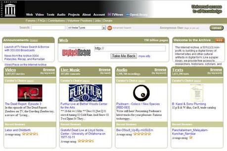 Archive.org, todo lo subido a internet desde 1996: +de 1 millón videos,Música, Audio