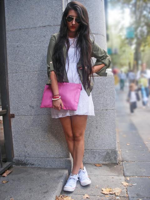 Dress with sneakers