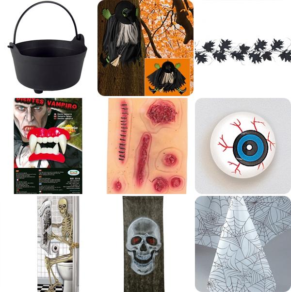 decorados y artículos para fiestas de Halloween