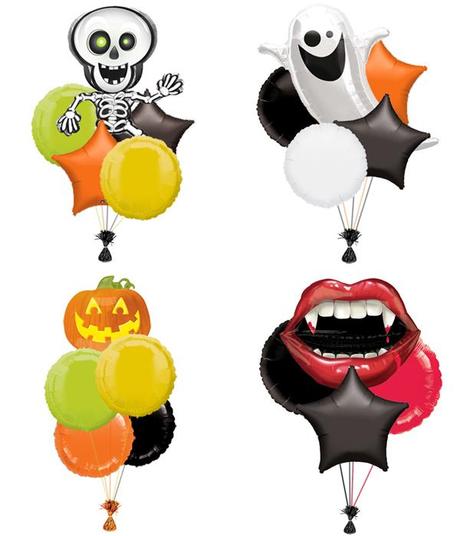 ramilletes de globos para Halloween