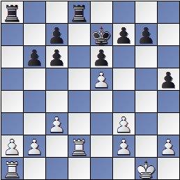 Posición de la partida de ajedrez Benrstein contra Pomar, 1949, 19... Thd8