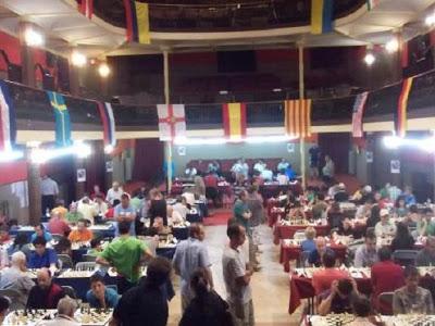 Sala de juego del 38º Torneo abierto de ajedrez de Sitges