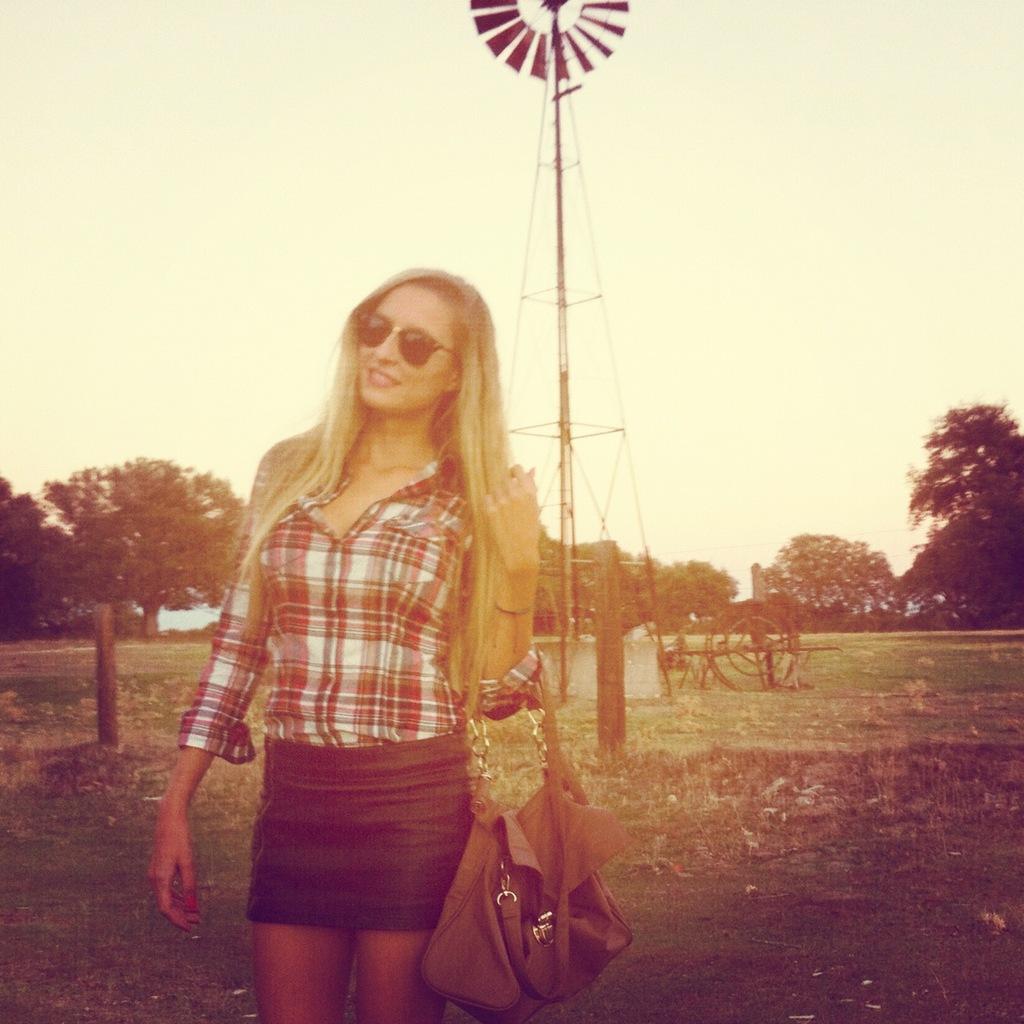 Salsa shirt and leather skirt