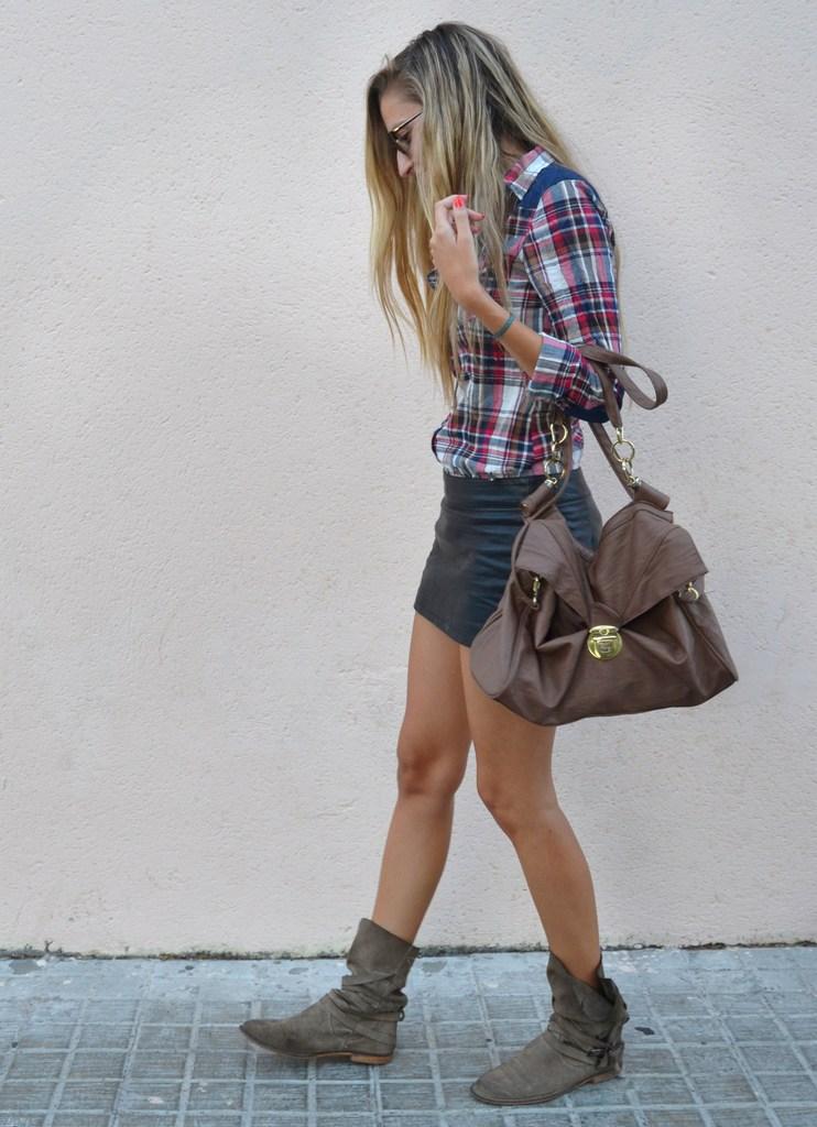 Salsa shirt and leather skirt