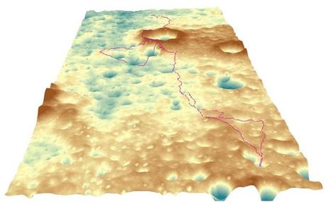 La trayectoria del Lunojod 1 en 3D.