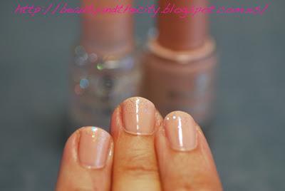 Nude and Sparkling Nails