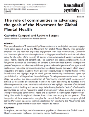 El rol de las comunidades en el avance de los objetivos del Movimiento para la Salud Menta Global - Campbell y Burguess
