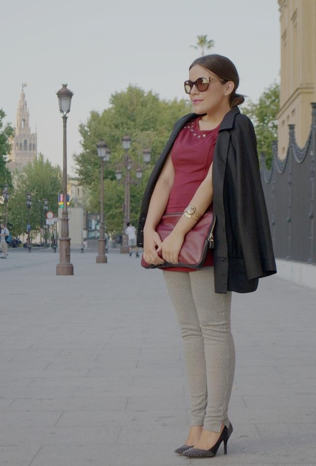 peplum & hounds-tooth