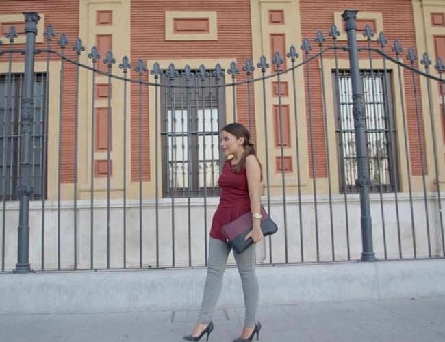 peplum & hounds-tooth