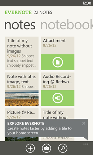 Evernote se actualiza para su versión de Windows Phone