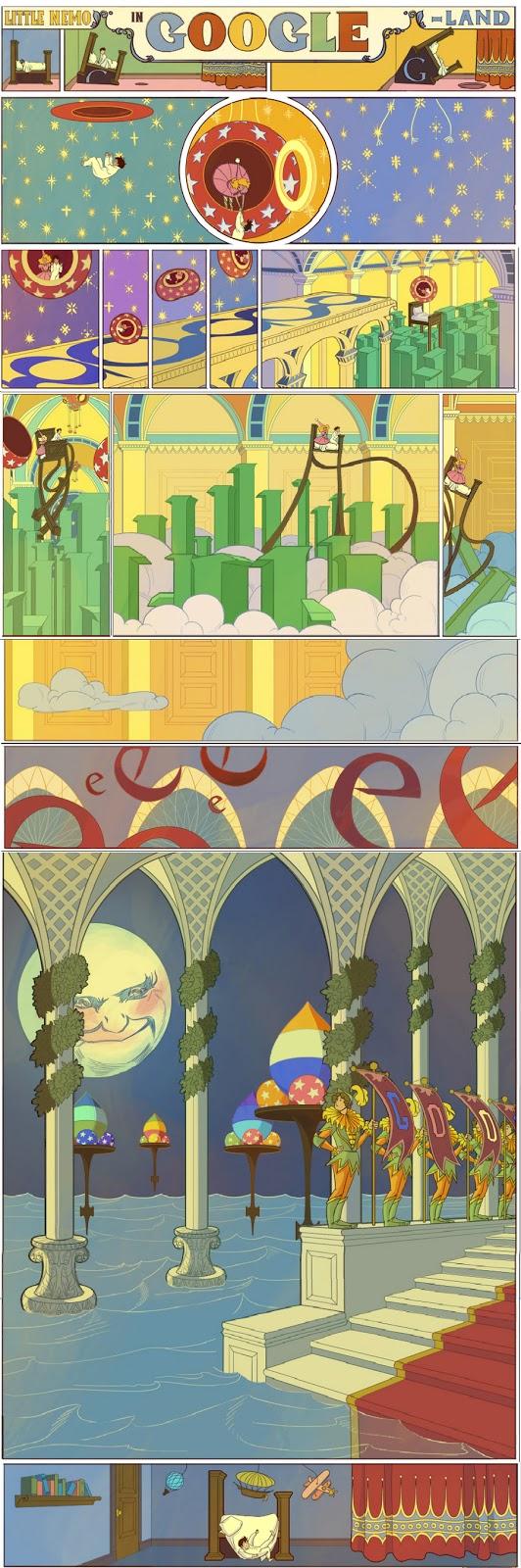 Bello  doodle de Google en homenaje a  Little Nemo in Slumberland,