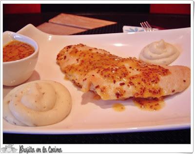 Pollo marinado en agridulce de mostaza