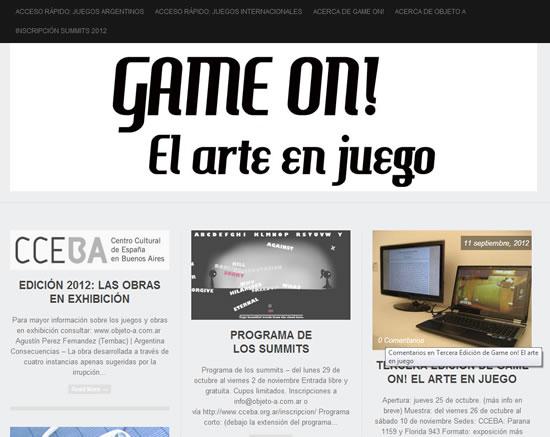 Ya llega Game on! El arte en juego / ARG