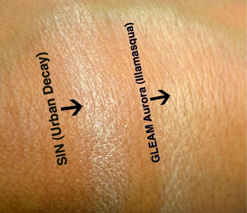 Highlighter_Gleam_Aurora_ILLAMASQUA_Sin_Urban_Decay_Swatch_Photo_07