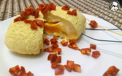 Recetas divertidas: Tortilla de huevo frito con chorizo