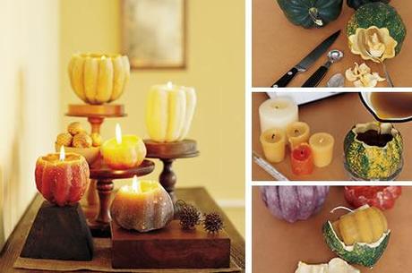 hacer velas en forma de calabaza