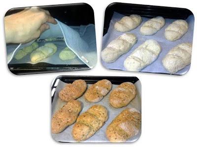 Panecillos de aceituna verde