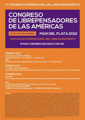 Congreso internacional de  Librepensamiento 2012 en Mar del Plata