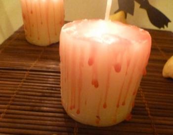 Velas sangrientas para decorar en Halloween