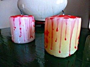 Velas sangrientas para decorar en Halloween