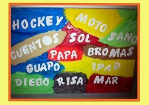 Manualidades. Cuadro con palabras