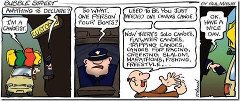 kayakista en la aduana