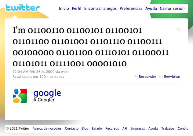 Primer tweet de Google