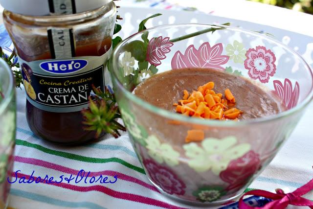 ARROZ CON CREMA DE CASTAÑA Y VIRUTAS DE CHOCOLATE DE NARANJA