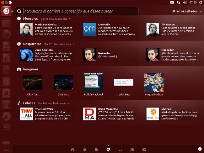 Ubuntu 12.10 lente social