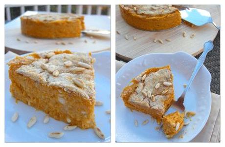 Pastel rústico de calabaza y parmesano