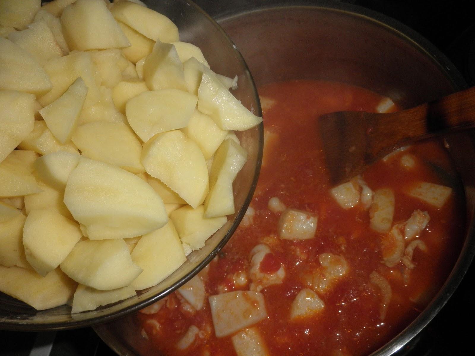 Sepia estofada con patatas