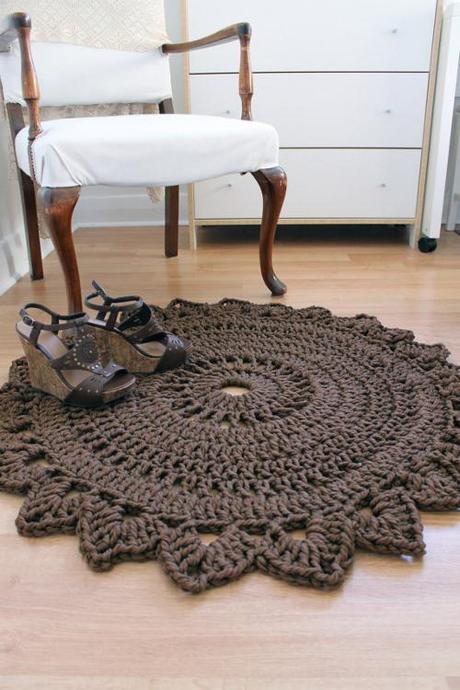 DIY tejer alfombra ganchillo gigante cuerda de algodón torcido 6mm