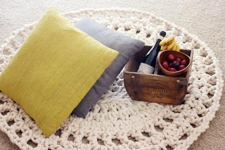 DIY alfombra de crochet XL tejida con cuerda torcida de 6mm