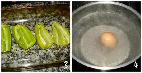 Pimientos Rellenos; Huevo, atún y verduras