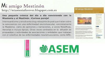 MI AMIGO MESTINÓN en la revista de ASEM (Asociación Española de Enfermedades Neuromusculares)