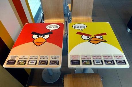 mesas angry birds McDonald’s y Angry Birds se unen en China