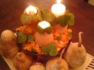 Velas en calabazas para decorar en Halloween