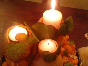 Velas en calabazas para decorar en Halloween