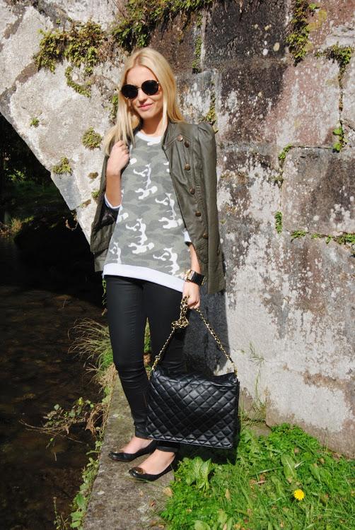 Military sweatshirt.