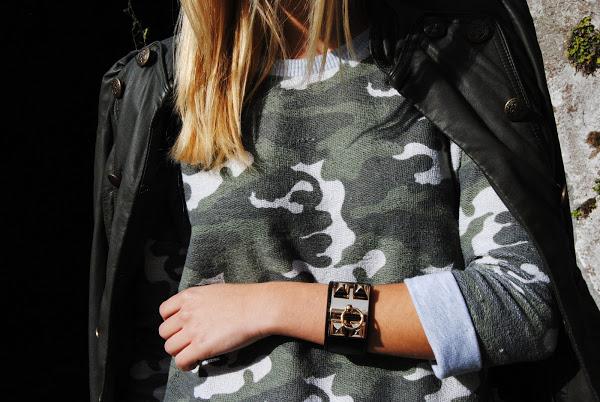 Military sweatshirt.