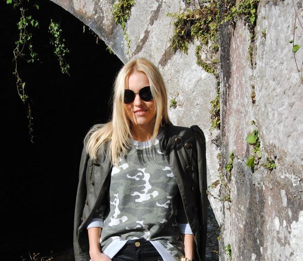 Military sweatshirt.